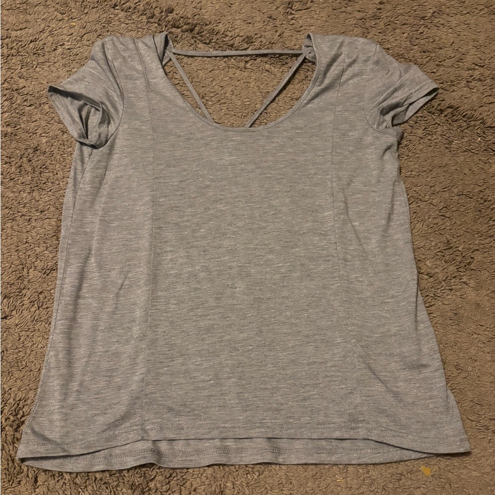 ALO Yoga Heather Gray Short Sleeve Tee